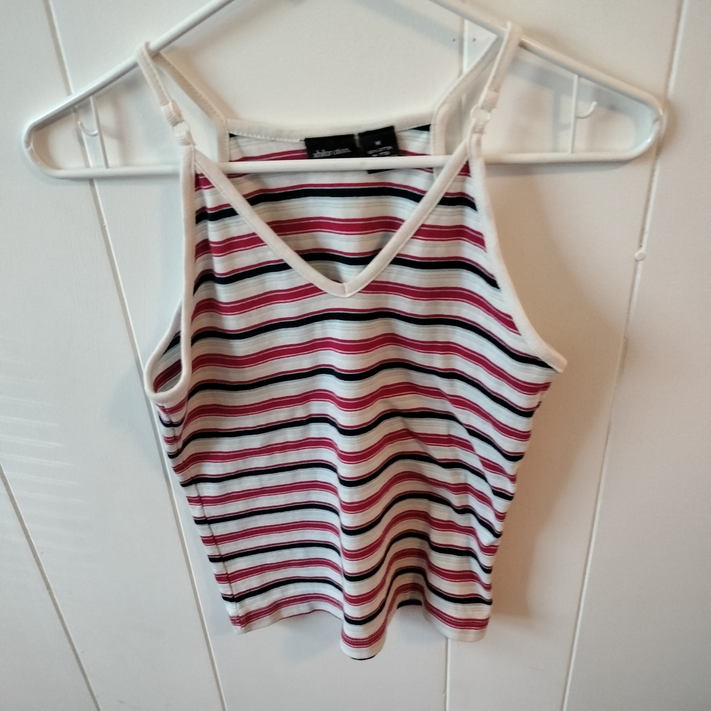 Y2K Xhilaration Striped Camisole in Red, White and Blue